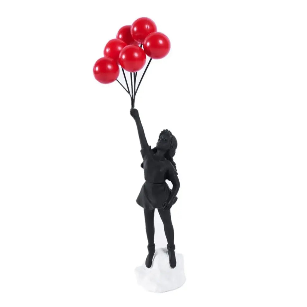 Resin Sculpture, Balloon Girl Desktop Figurine With Low-Odor Finish For Quiet Spaces