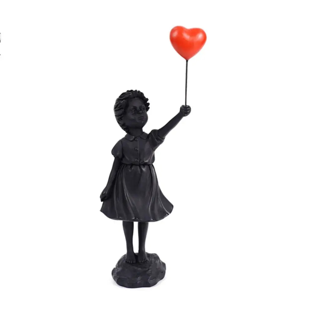 Resin Sculpture, Balloon Girl Desktop Figurine With Low-Odor Finish For Quiet Spaces