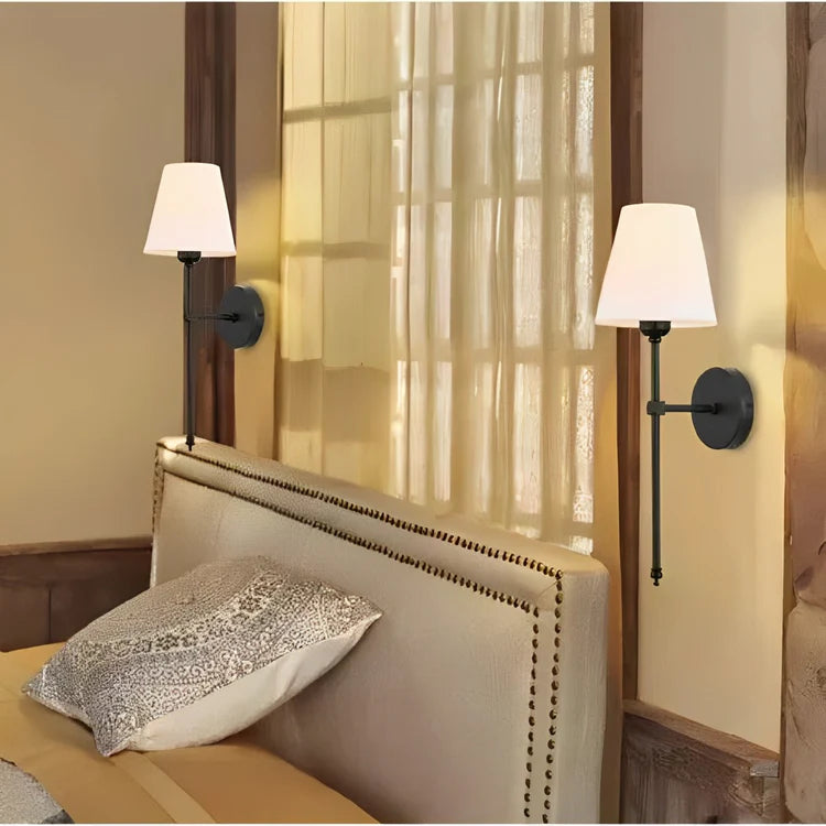Vintage-Style Wall Lamp –  RGB Dimmable LED, Remote Control, No Wiring Needed
