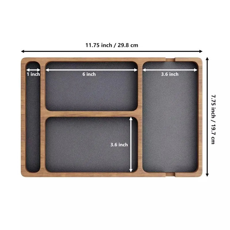 ZeniTray™ Wooden Catchall Tray — Desk & Bedside Organiser