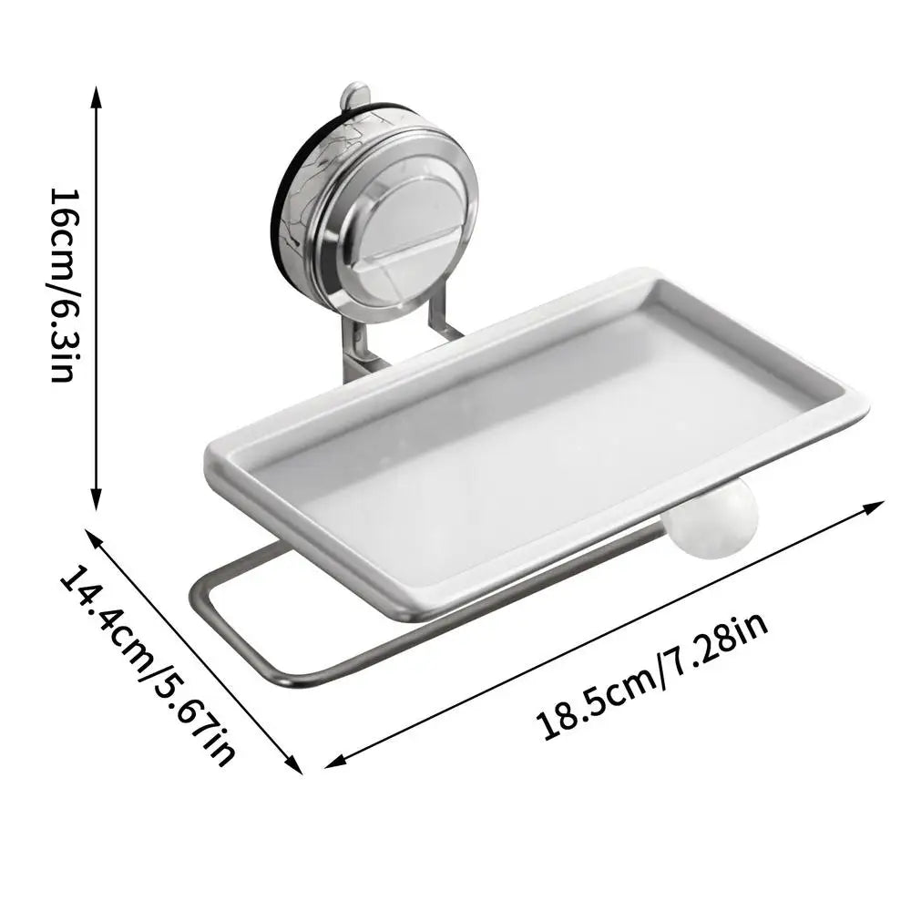 Brushed Stainless Steel Wall-Mount Toilet Paper Holder with Integrated Shelf — Space‑Saving Tissue & Paper Towel Dispenser for Bathroom and Kitchen
