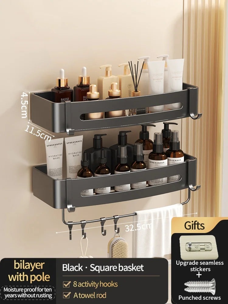 No-Drill Wall-Mounted Shelf — Organiser