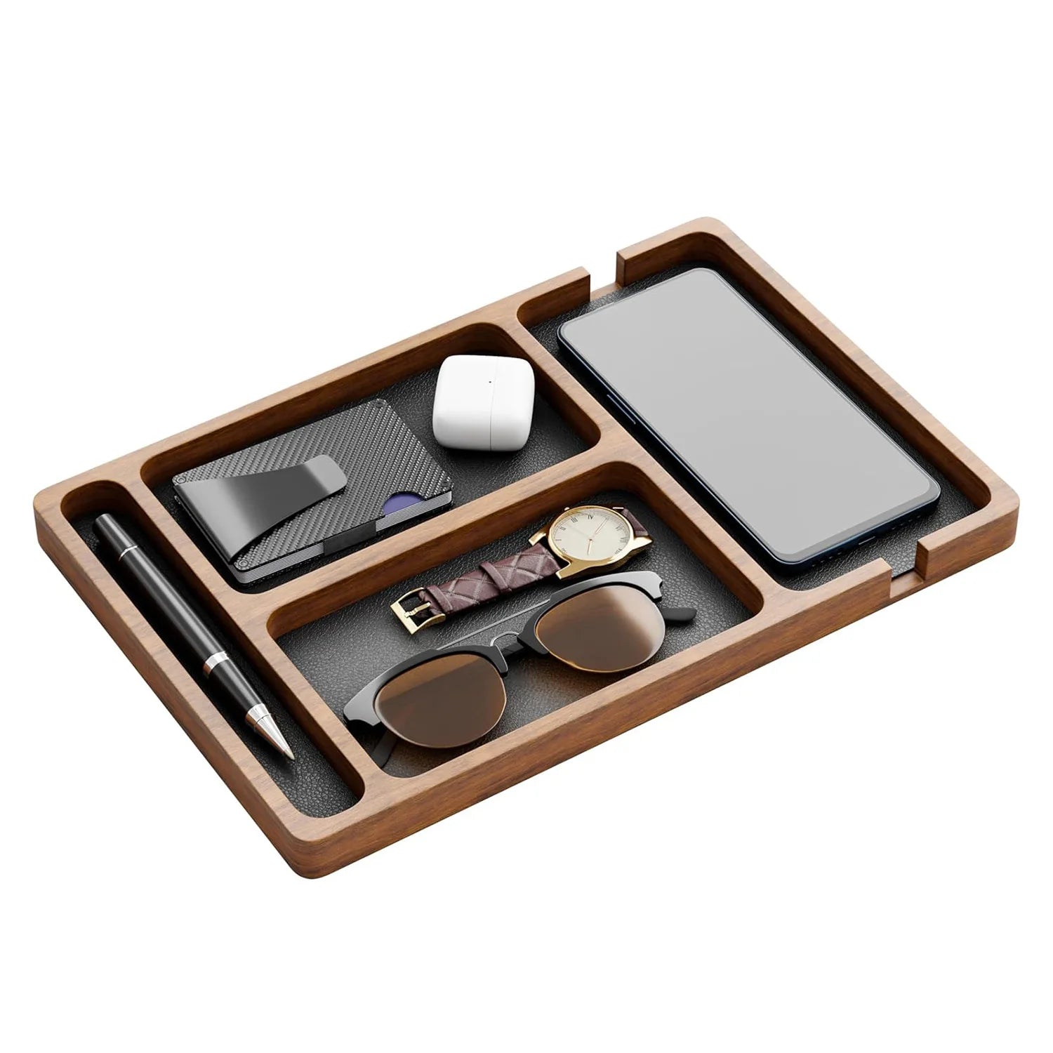 ZeniTray™ Wooden Catchall Tray — Desk & Bedside Organiser